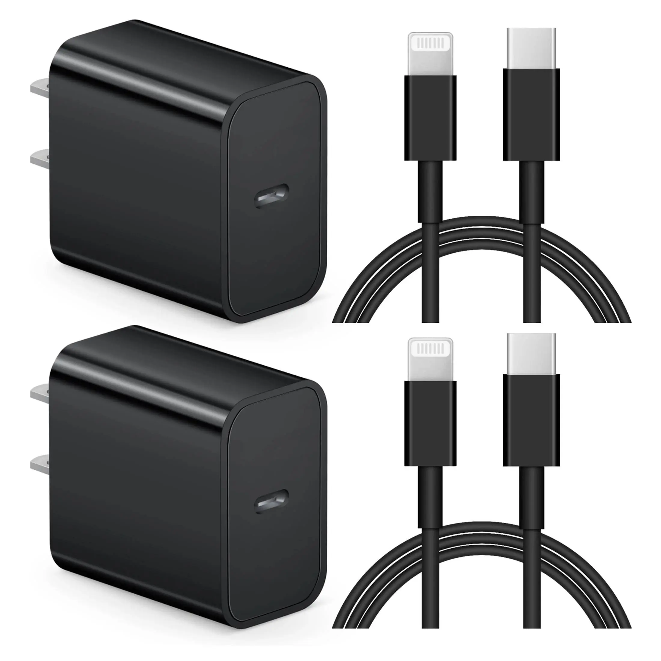 For  20W USB C Wall Charger-2 Pack Super Fast Charger with 6FT Cable-Compatible with iPhone 14/14Pro/13/13 Pro/12/12Pro/XS/Max/XR/X/8/8 Plus-Blue