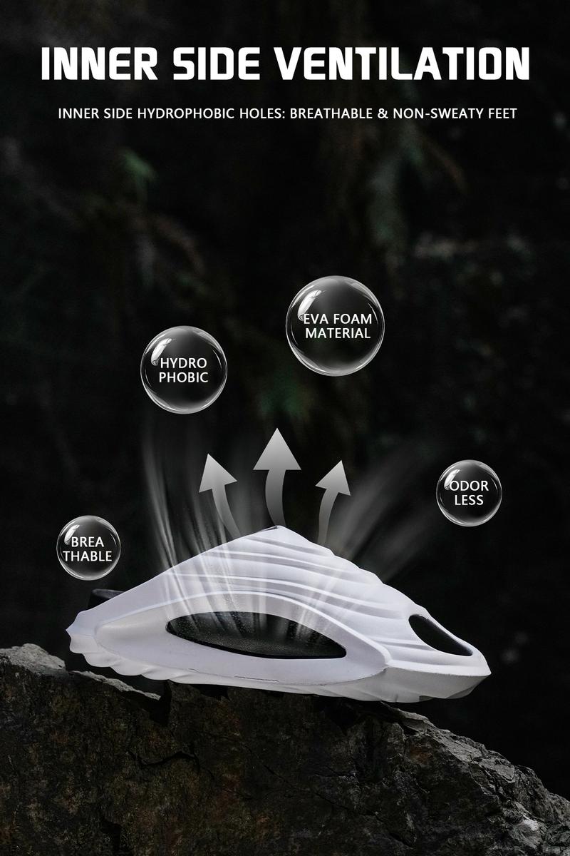 YASSIA Unisex EVA Outside Walking Slippers Comfortable Anti-Odor Anti-Slip Slippers for Relaxing After Exercise Casual Slide White-Pink Breathable Cushioned Wear-Resistant Footwear Boy Shoe Flipflop