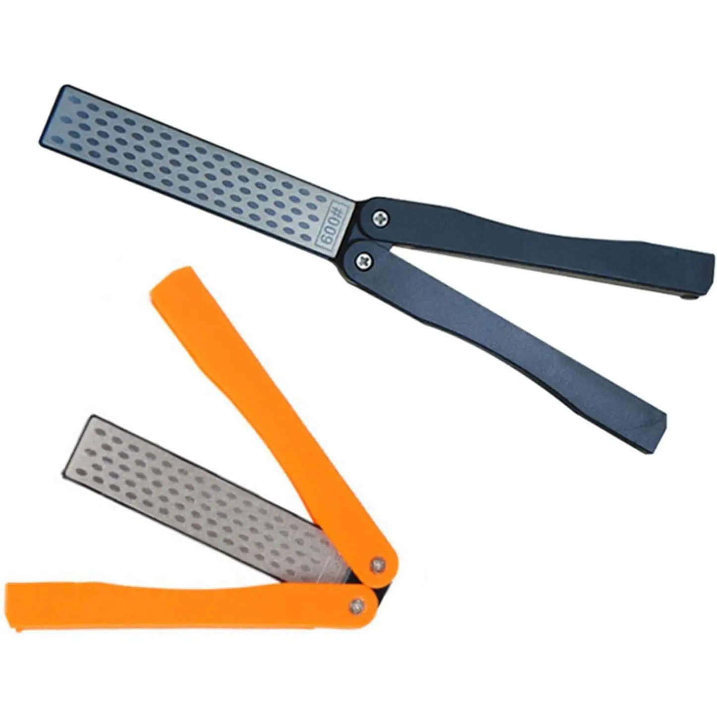 2 count 400/600 Grit Portable Handheld Double Sided Sharpener Pocket   Sharpening Stone for Kitchen, Garden, Outdoor tools Fine/Coarse Grinding (Black/Orange)