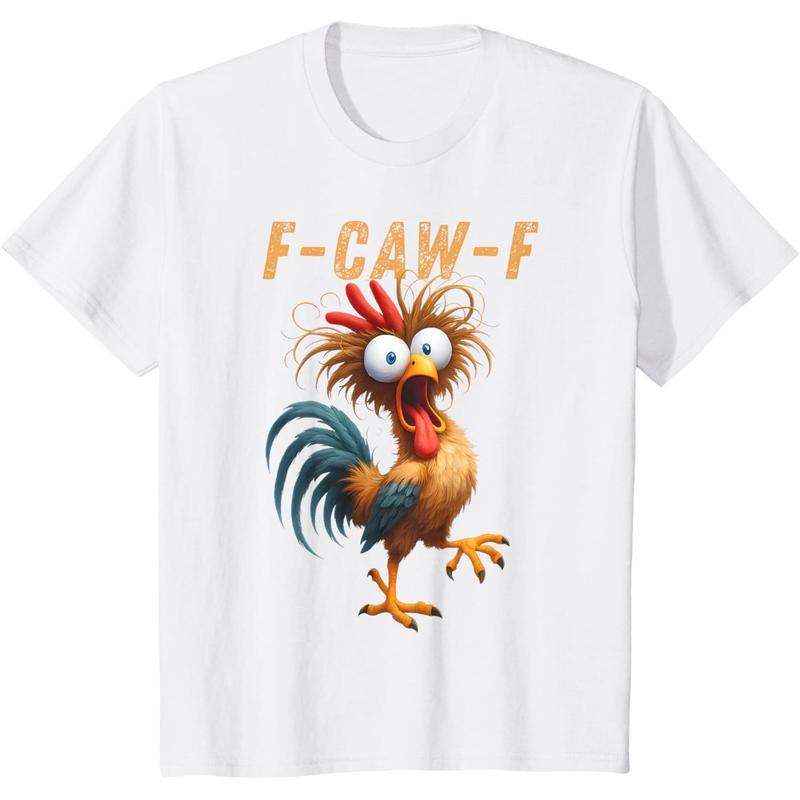 Hilarious F-CAW-F Rooster Tee Funny Chicken Meme Gift For Men & Women