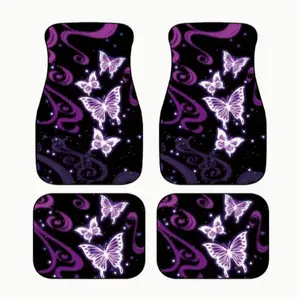 Butterfly Pattern Car Floor Mat, 4 Counts/set Non-slip Car Floor Mat, Universal Car Interior Accessories for Car, SUV