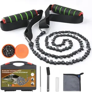 Hand Pocket Chainsaw Cutting Solution Kit-36" Portable Folding Manual Saw for Wood Cutting, Tree Trimming, Camping, Hiking, Survival Gear