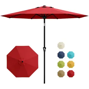 Garvee 10-Foot Outdoor Patio Umbrella with Smooth Crank Lift, Tilt Button, 8 Durable Ribs, UV Protection, and Waterproof Design for Poolside and Table Use