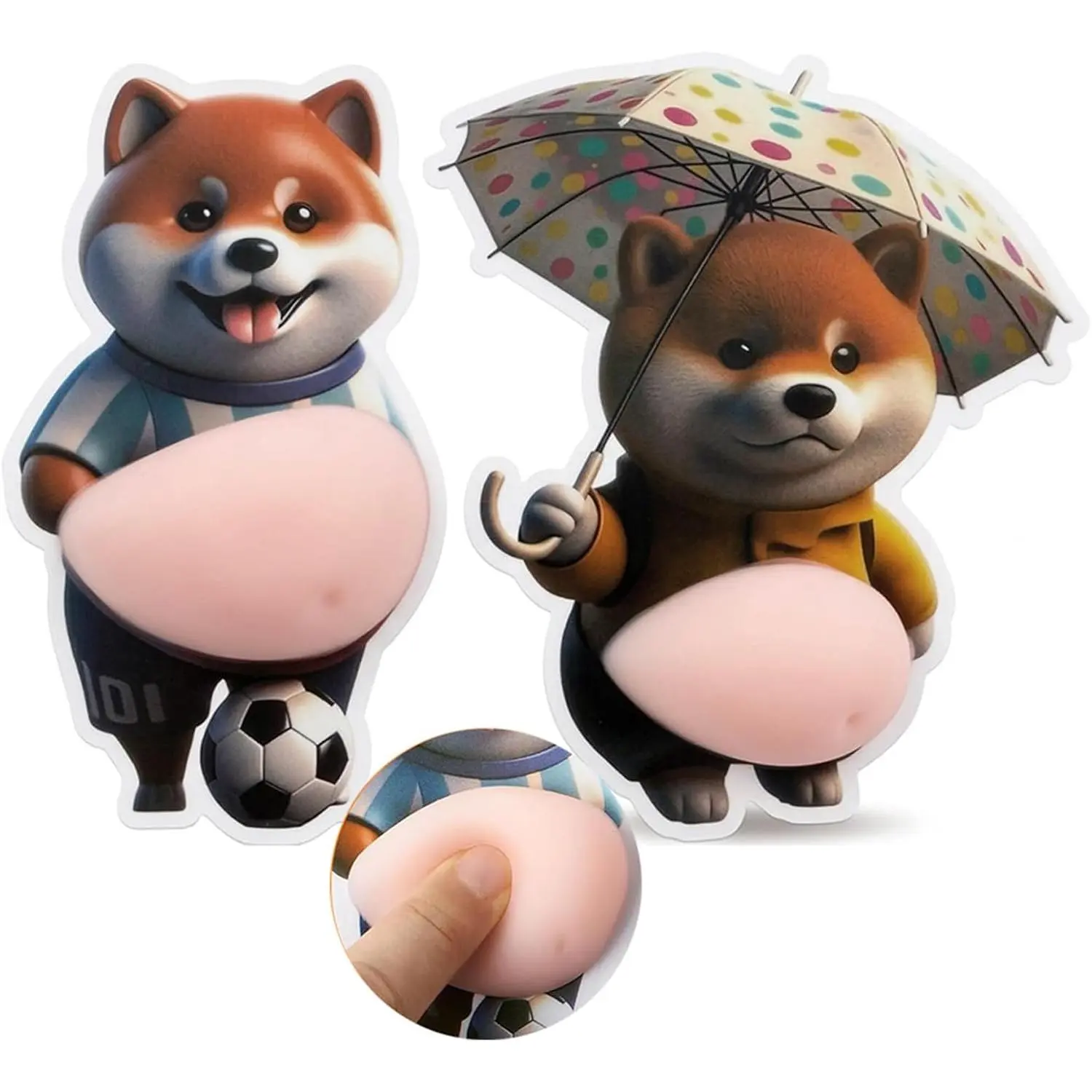 Shiba Inu   Stier,Door Stopper Wall Protector,Quiet, Sho Soft Rubber,Wall, Doorknobs, Refrigerator Door, Cabinets from  2 count (c(2PCS))