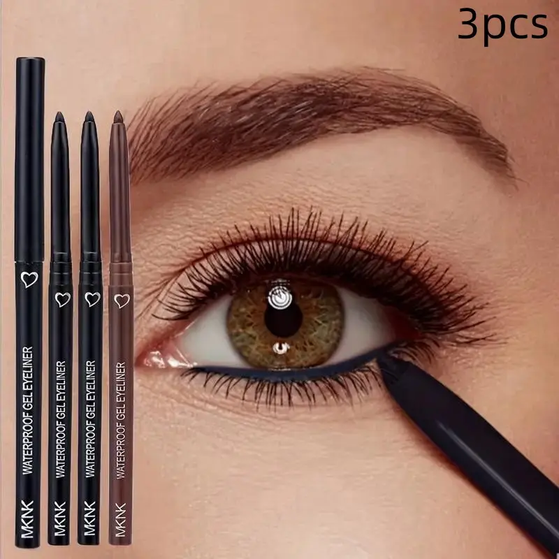 [Waterproof Eyeliner Gel]Waterproof & Smudge-Proof Heavy-Duty Black Makeup Eyeliner Gel Pencil - Long-Lasting, Sweatproof, Easy Application for Bold Winged Liner, Smudge-Resistant for Eyes/Contact Users (Beginner-Friendly)