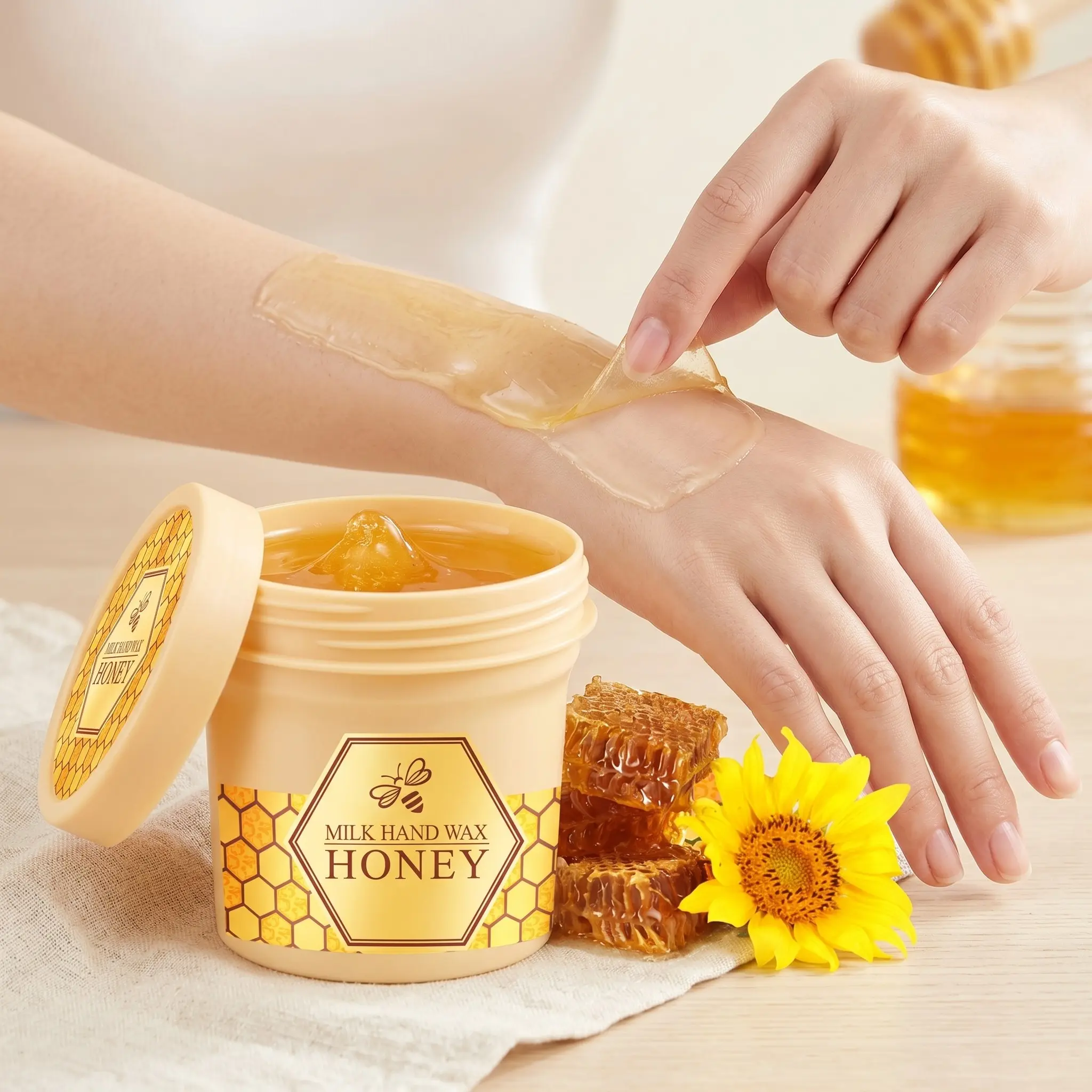 2-Pack Milk Honey Hand Wax, Moisturizing and Nourishing Hand Mask, Exfoliating Dead Skin, Smooth and Soft Hands, Repairing Hand Care