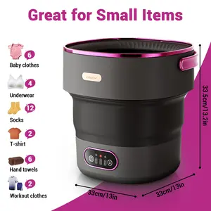 Portable Washing Machine 13L 2.5kg - 2 in1 Foldable Mini Washer With Spin Dryer, Camping Washing Machine for Underwear, Baby Clothes, Socks, Towel, Apartments, Dorm, Camping, RV