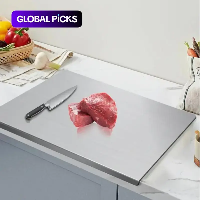 Stainless Steel Food Cutting Board 40x30cm/40*50cm, DurableLarge Kitchen Chopping Block for Meat, Fruit, Vegetablesand Baking, Easy to Clean, Suitable for Daily Use， Kitchen Accessories, Home Supplies
