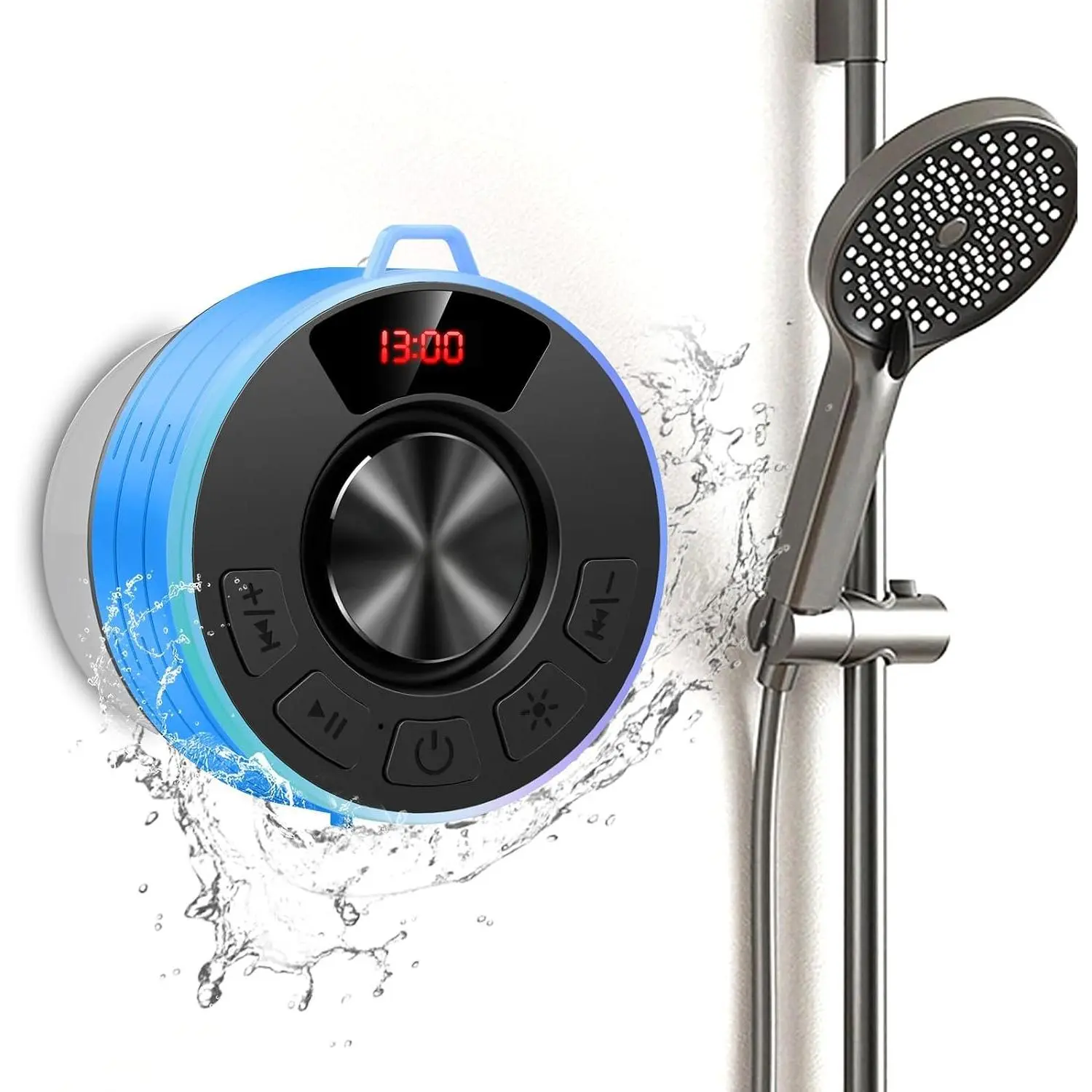 Shower Speaker,  Shower Speaker  5.3 Loud Clear Sound with Suction Cup, -in Mic, Digital Display/RGB Lights, IPX7 Bathroom Speaker for Outdoor/Pool/Beach/Party/.