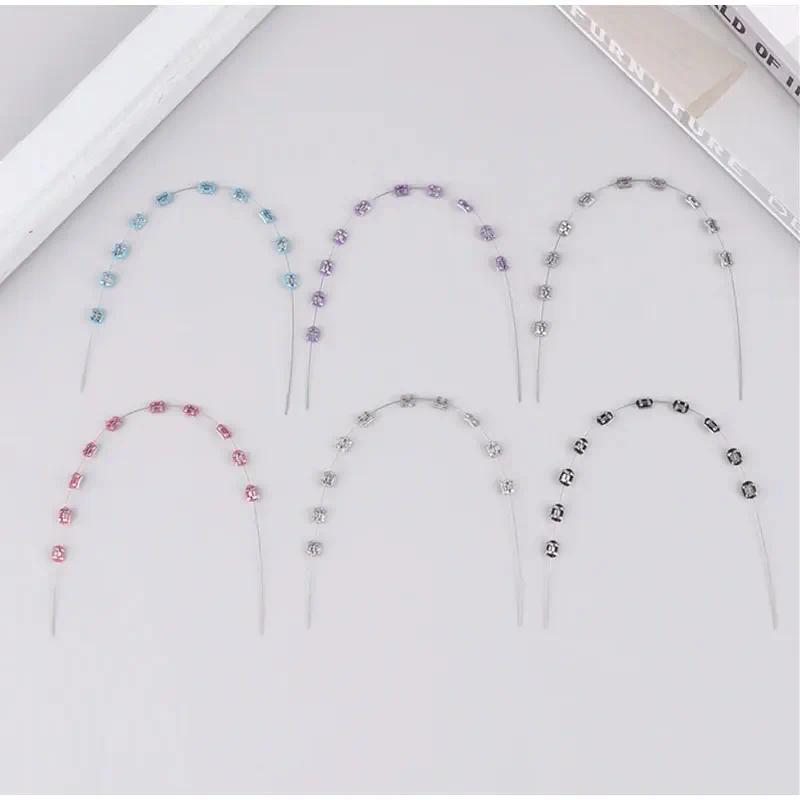 2026 1 Pair Fashion Braces Colorful Temporary Tooth Decoration with Metal Wires Metal Bracket Orthodontic Ligature Ties High Quality