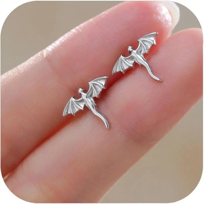 Women's Dragon Stud Earrings, Small Modern Dragon Motif Jewelry, Secure Fit Fashion Accessories, Ideal Gifts for Women, Earrings For Women, Casual/Formal