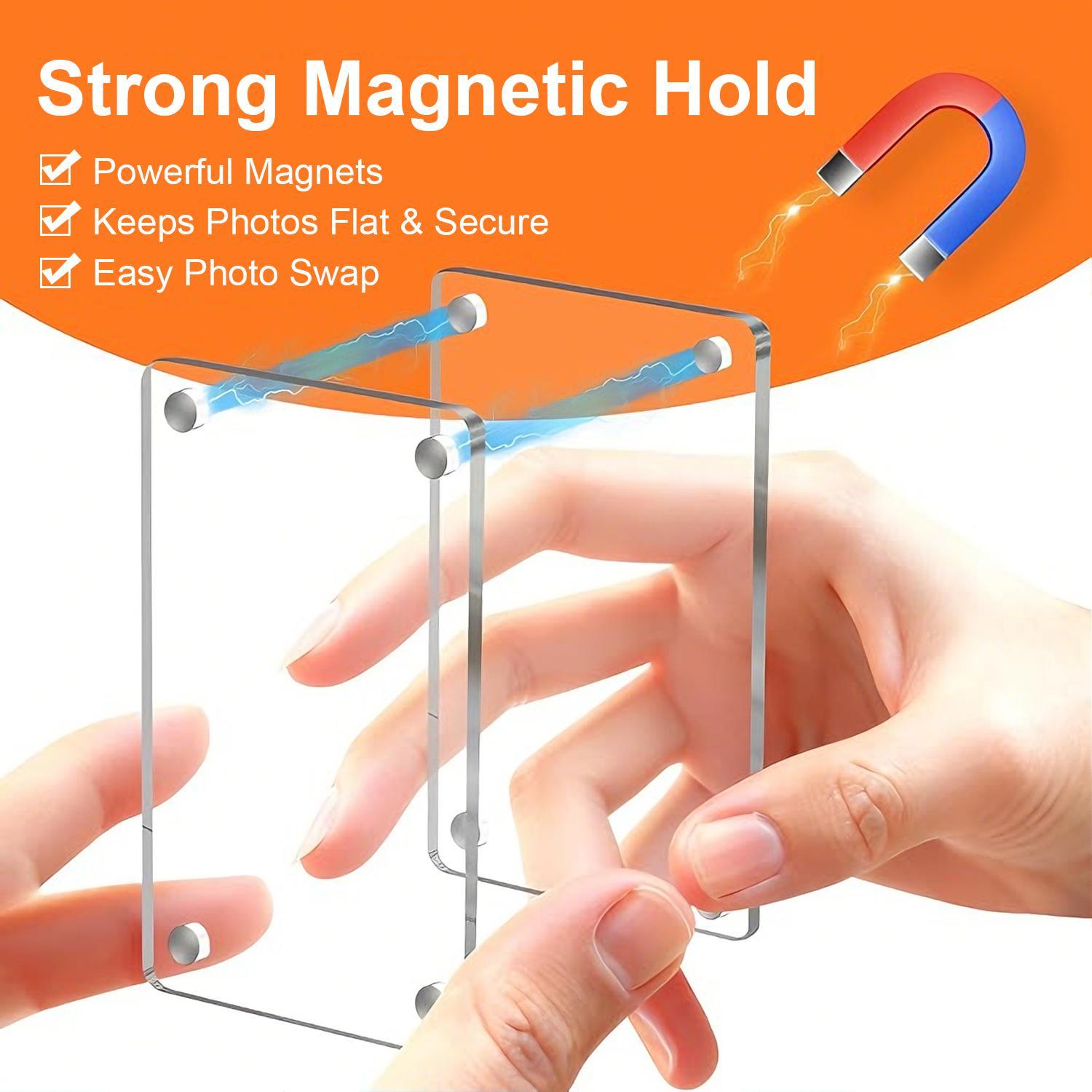 1/2Pcs Car Picture Holder for Sun Visor Magnetic 2.36"x3.5" Clear Acrylic Photo Clip Horizontal Vertical Display Perfect for Polaroid Go Instax Mini Drive Safe Gift