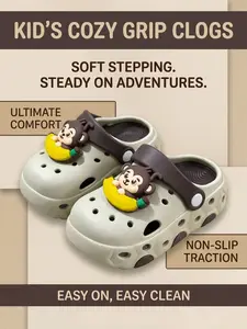 Cartoon Banana Monkey Slippers, Cute Eva Soft Sole, Unisex Less Than Ankle Height, Comfortable Summer Footwear