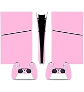 Console Skin for PS5 Slim, Vinyl Decal Cover Wrap for Digital Edition Controller (Pink)