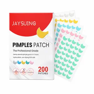 Jaysuing Crescent Blemish Patches, Hydrocolloid Cover Patches for Blemish-Prone Spots, 200 Patches Hyaluronic Sheet