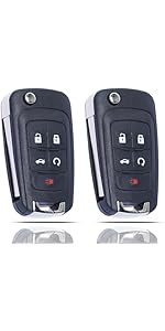Key Fob Shell Case Replacement Fits for Chevy Cruze Malibu Equinox Sonic Impala GMC Terrain Buick Lacrosse 2011-2016 Keyless Remote Control 5 Button Flip Key Pad Cover OHT01060512