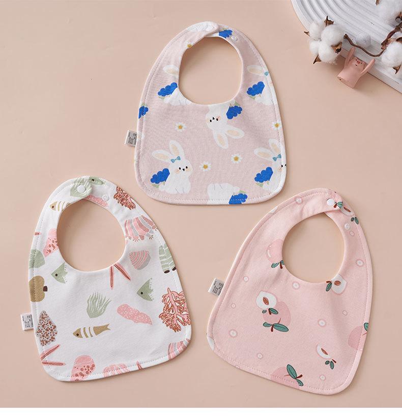 Baby U-shaped pure cotton bib, newborn waterproof spit-up towel, all-cotton ultra-soft adjustable bib