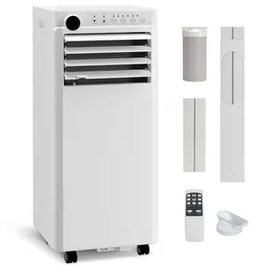 【Garvee】 8000 BTU Portable Air Conditioner - 3-in-1 Cooling, Dehumidifier & Fan - Quiet Operation, Remote, LED Display, 24H Timer, Window Kit - Cools Up to 350 Sq. Ft. - Bedroom, Office, Dorm