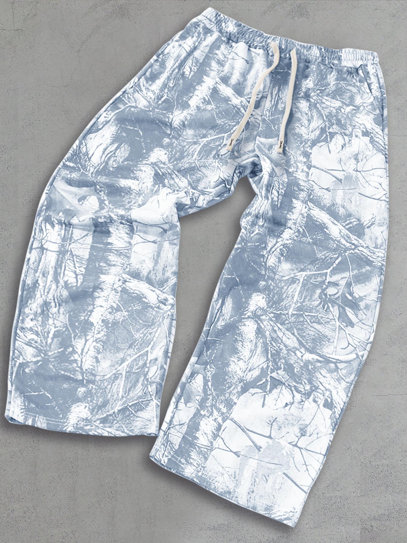 Men's Plants Print Drawstring Waist Sweatpants, Regular Fit Casual Comfy Pants for Daily Outdoor Wear, Men's Trousers for All Seasons, Pants for Men