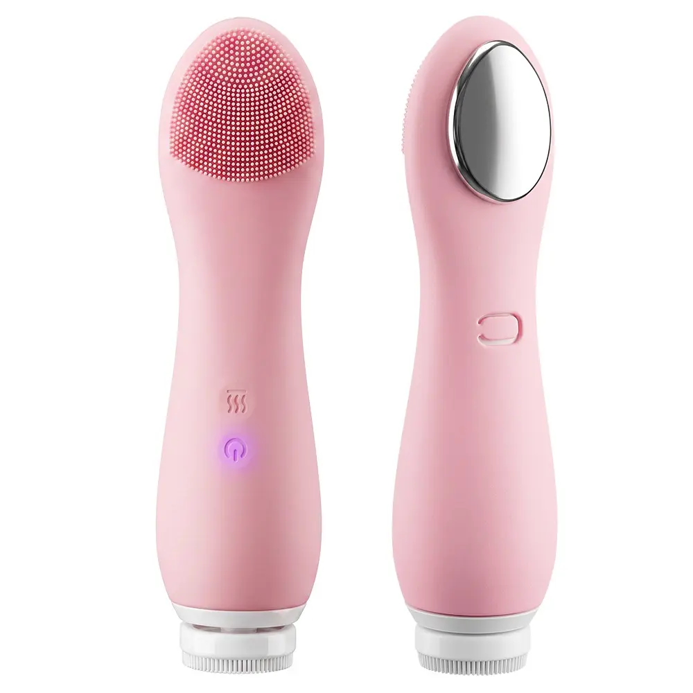 Rechargeable Hot Compress Rotating Cleanser, Multiple Replaceable Brush Heads, Full Body Washable, Multi-Mode Facial Cleaning Tool, Face Cleansing Brush