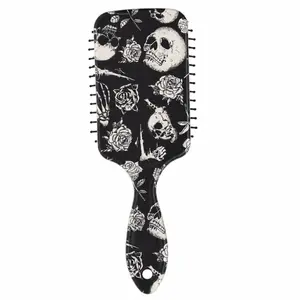 Nylon Skull Print Hair Comb, Anti-Static Massage Brush, and, Ideal for Long Thick Curly Hair, Creative Style