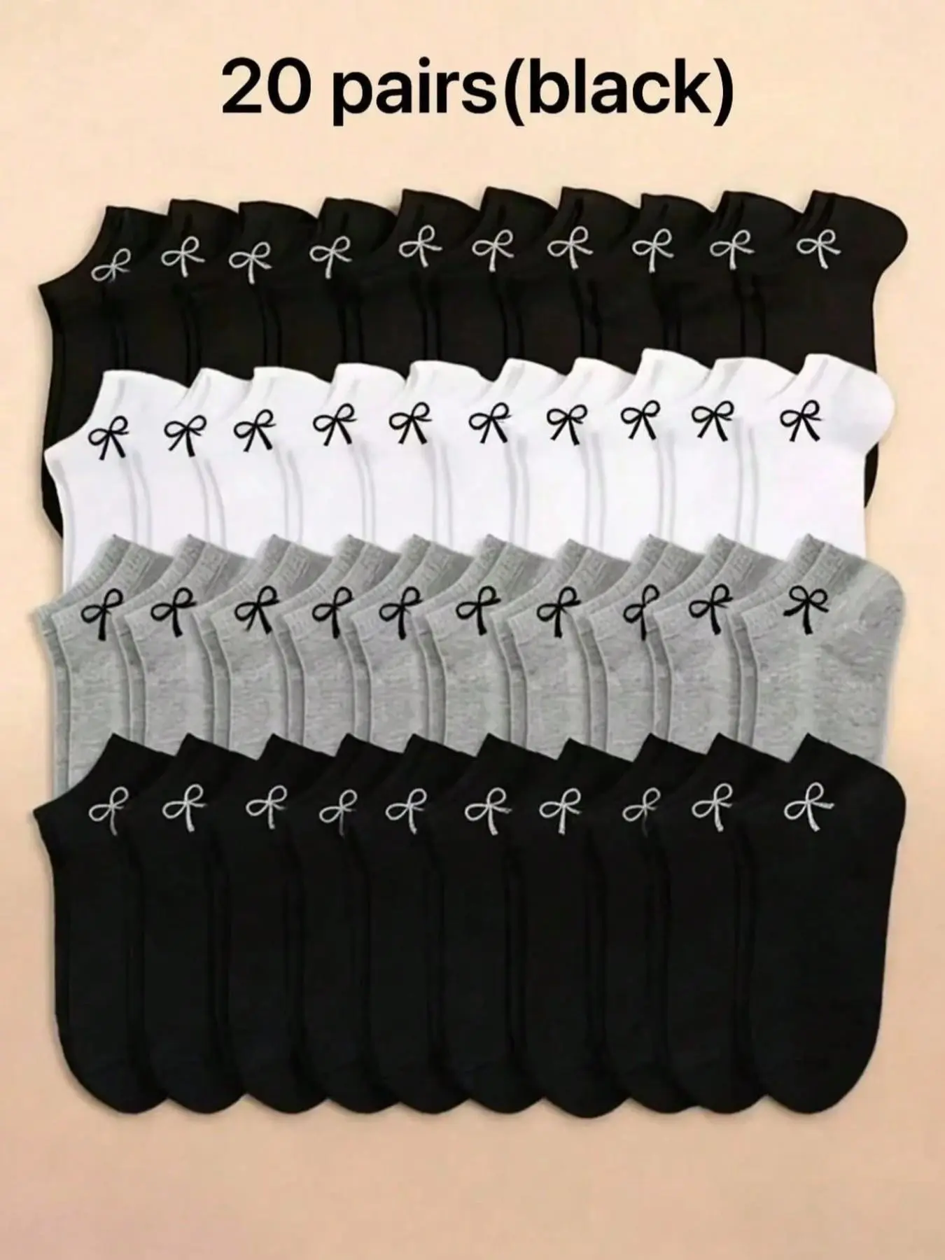 Women's Low-Cut Socks, Comfortable Soft, Breathable, Fashionable Bow Design, Spring Summer Thin Socks, Non-Slip Heel