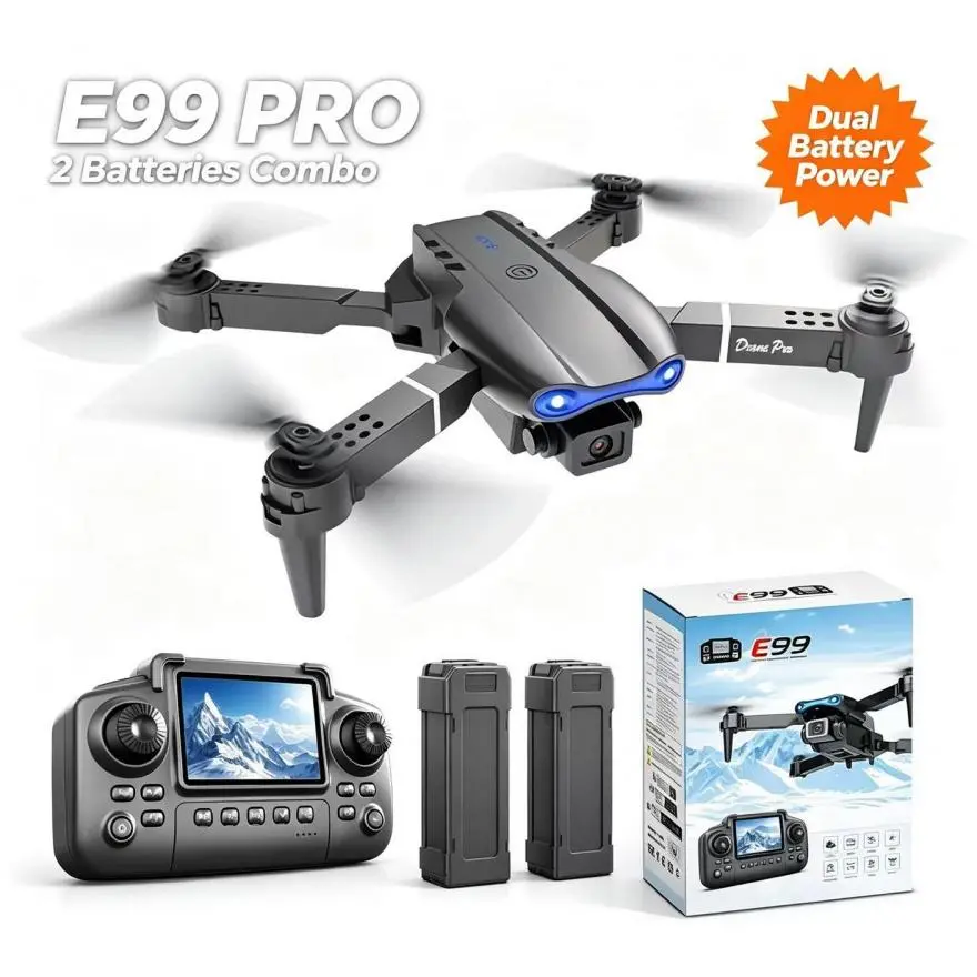 Entry-level E99 drone, equipped with dual cameras and two batteries - toy drone for teenagers and adults, economical drone, beginner drone