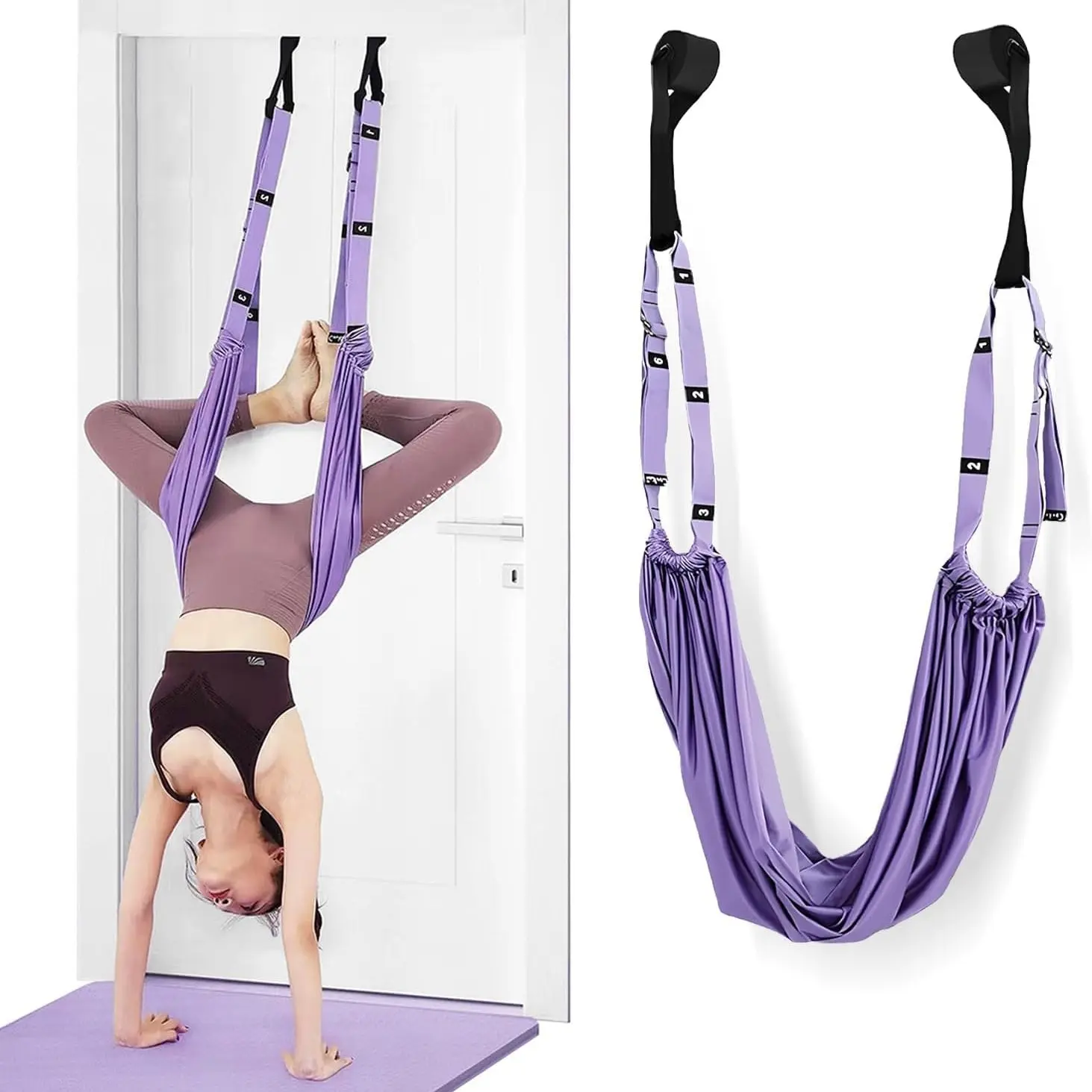 Leg Stretcher Strap - Yoga Stretching Strap,Yoga Door Swing,Backbend Training Rope with Door Anchor, Flexibility Trainer Stretching Equipment Assist Stretch Strap for Fitness Gymnastics Dance Aerial Ballet Yoga Accessories
