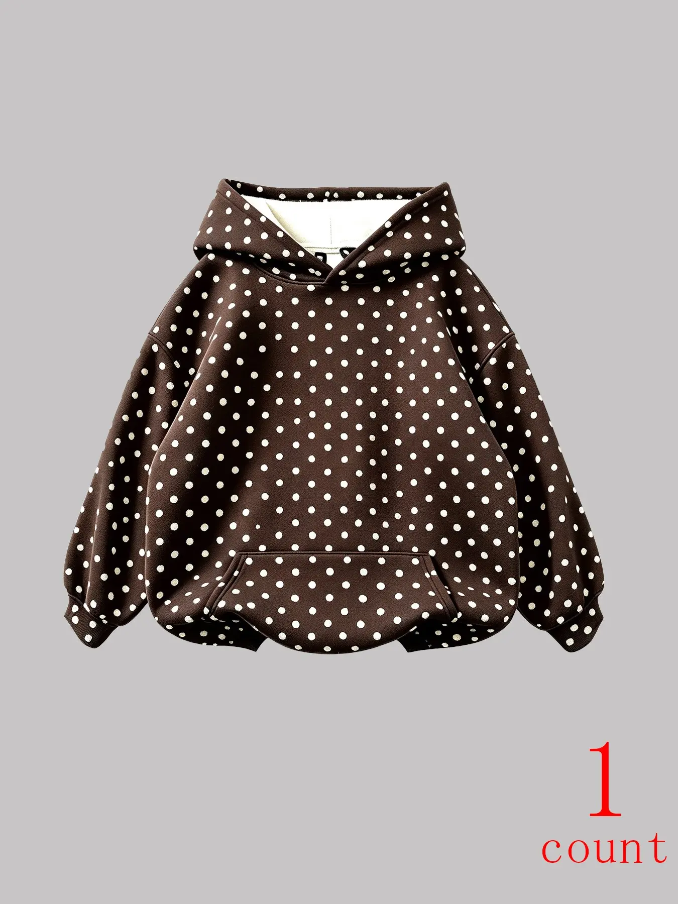 Polka Dot Hoodie Women Long Sleeve Loose Casual Tops Blusas Para Mujer Pocket Hooded Sweatshirt Soft Fleece Daily Streetwear Outfit for Sports Shopping Travel Lounging Casual Print Hoodie