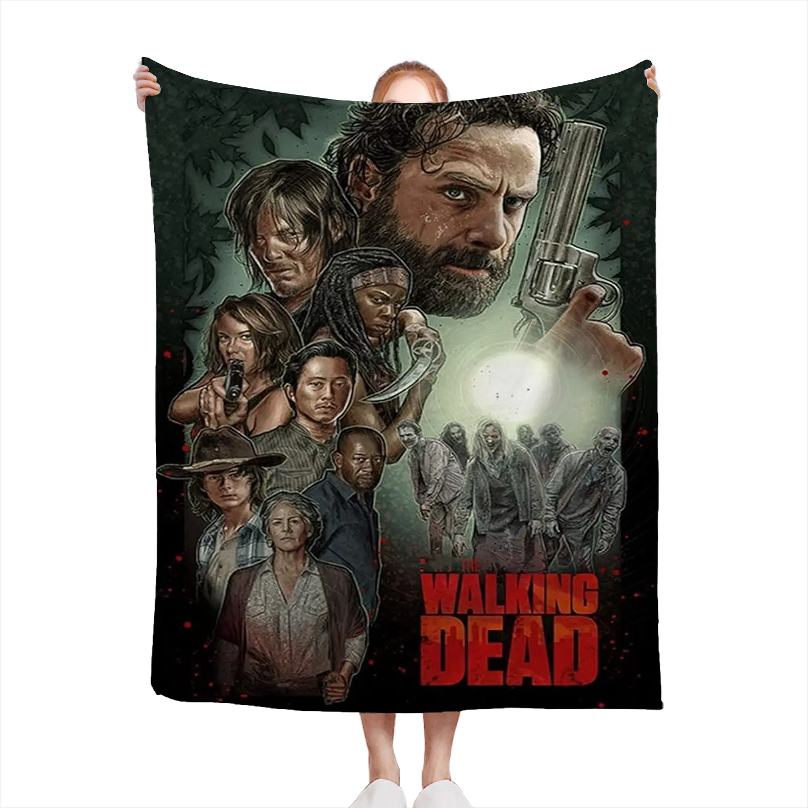 Soft Cozy Throw Blanket Polyester The Walking Dead Zombie Print Digital Printed Living Room Bedroom Fall Winter Gift For2607230473