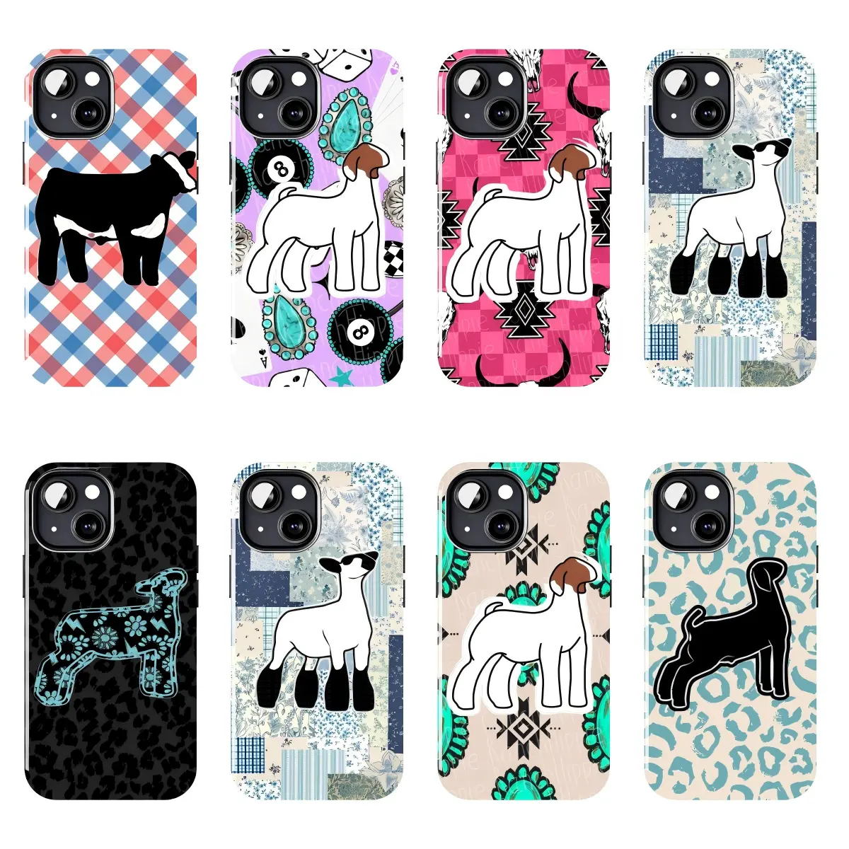 Show Lamb Western Cowgirl Phone Case Suitable for iPhone 17-11 Pro Max/Plus and  Samsung Galaxy S23-25