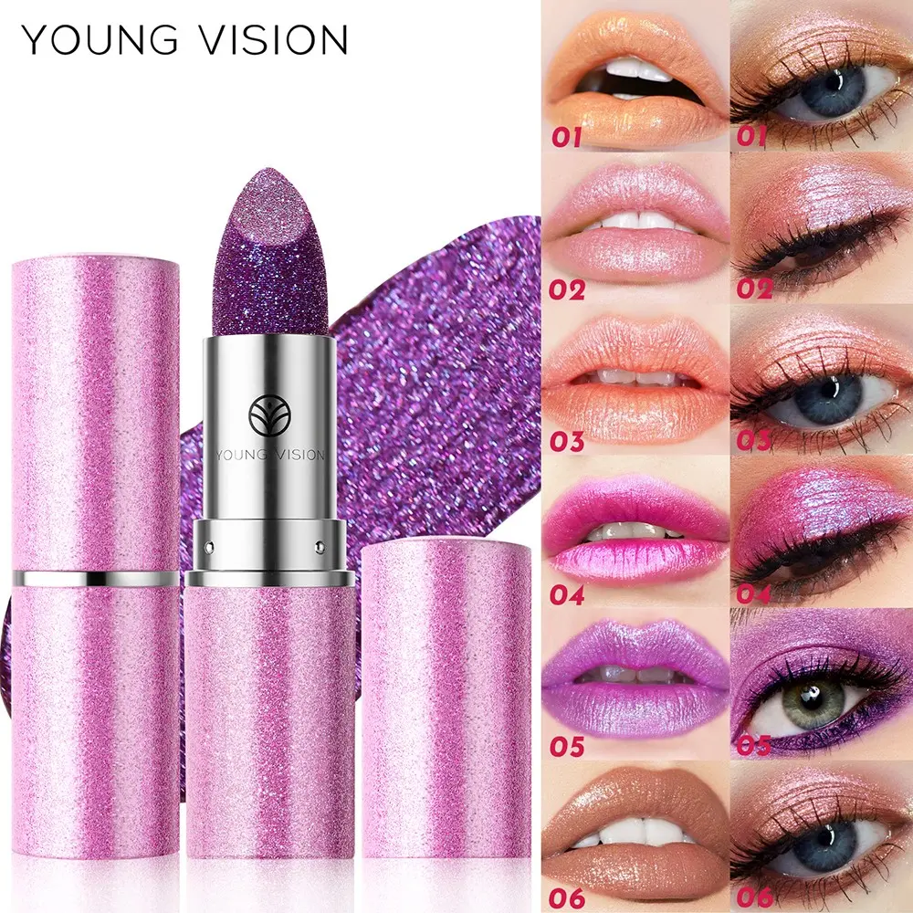 YOUNG VISION Matte Lipstick, Six Color Options, Fine Flash Texture, Dual-Use for Lips and Cheeks, Versatile Makeup for Multiple Looks
