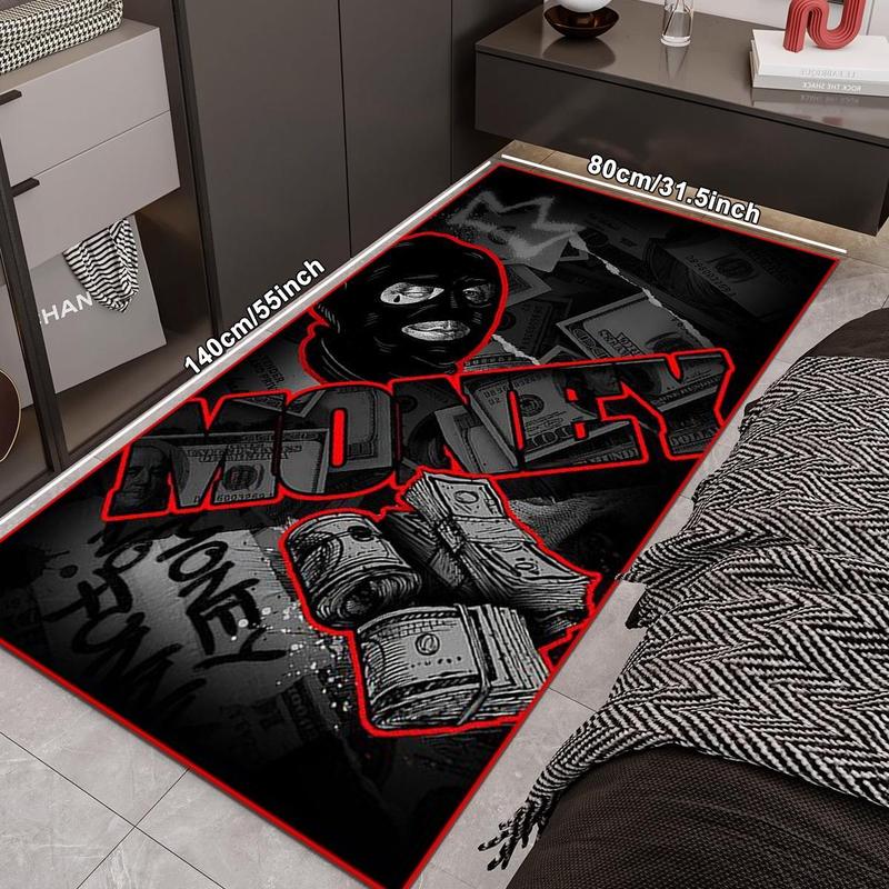 Money Pattern Floor Mat, Non-slip Soft Floor Carpet, Decorative Fluffy Rug, Modern Indoor Rug for Home Living Room Bedroom, Home Decor, Home Decor Rugs