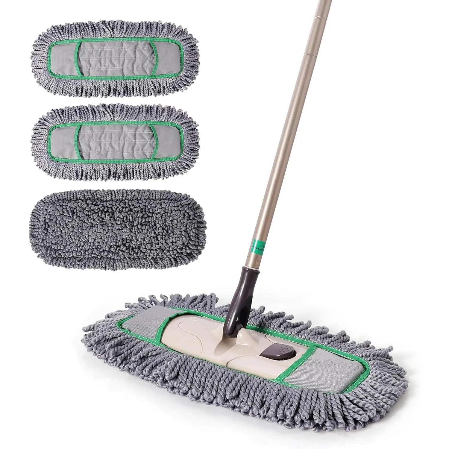 Pro Dust Mop for Floor Cleaning, 3  Microfiber Thicker Pads |  Removal, Spill Absorption, Quick Swap, Adjustable Handle, Dry Mops for  Commercial, Sweeper Hardwood Vinyl Tile