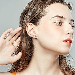 THUNARAZ 8 Pairs Unisex Rainbow Piercing Plugs Dot Earrings For Men Women Stainless Steel Jewelry Accessories Tunnel Punk Style Stud Earrings Fake Gauge Screwback Earrings 6/7/8mm Fashionable men's earrings non tarnish jewelry for Christmas Gift