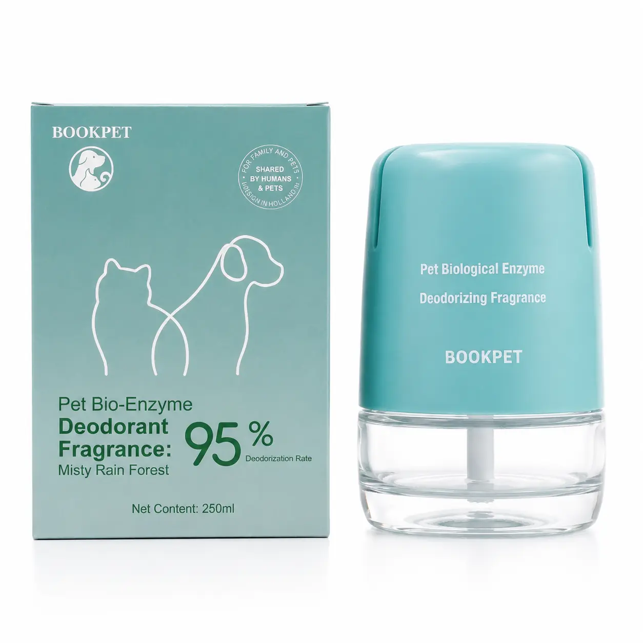BOOKPET Bio-Enzyme Pet  Eliminator Freshener, Continuous Dog & Cat Smell Remover, Automatic Pet Air Freshener for Home, Pet-Friendly  Control Formula, 250ml and  Eliminator deodorizer odor