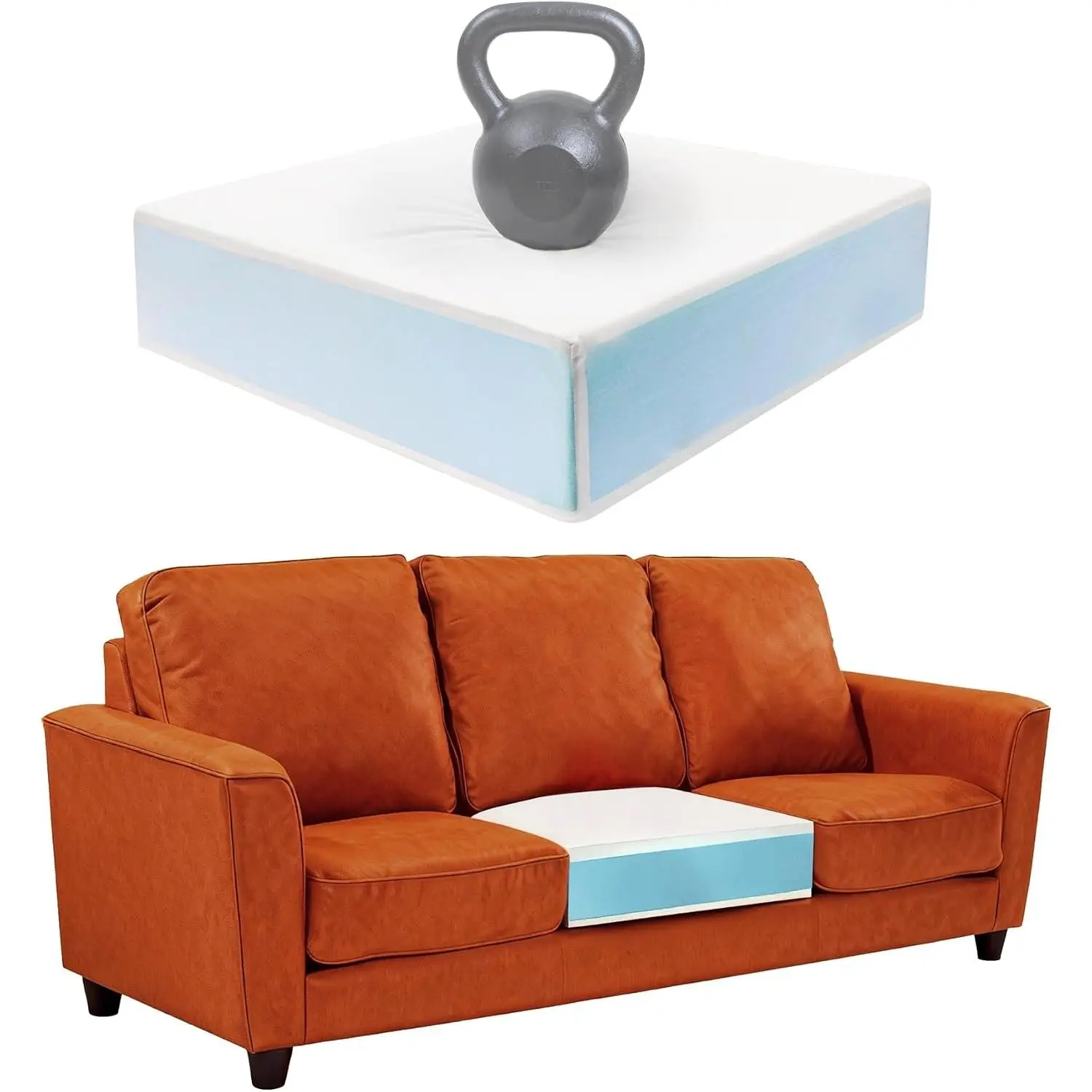 Firm Couch Cushion Replacement 24 * 24 * 6 Inch High Density Foam Replacement Sofa Cushions Wrapped with Polyester Batting Couch Cushion Inserts with Removable Cover
