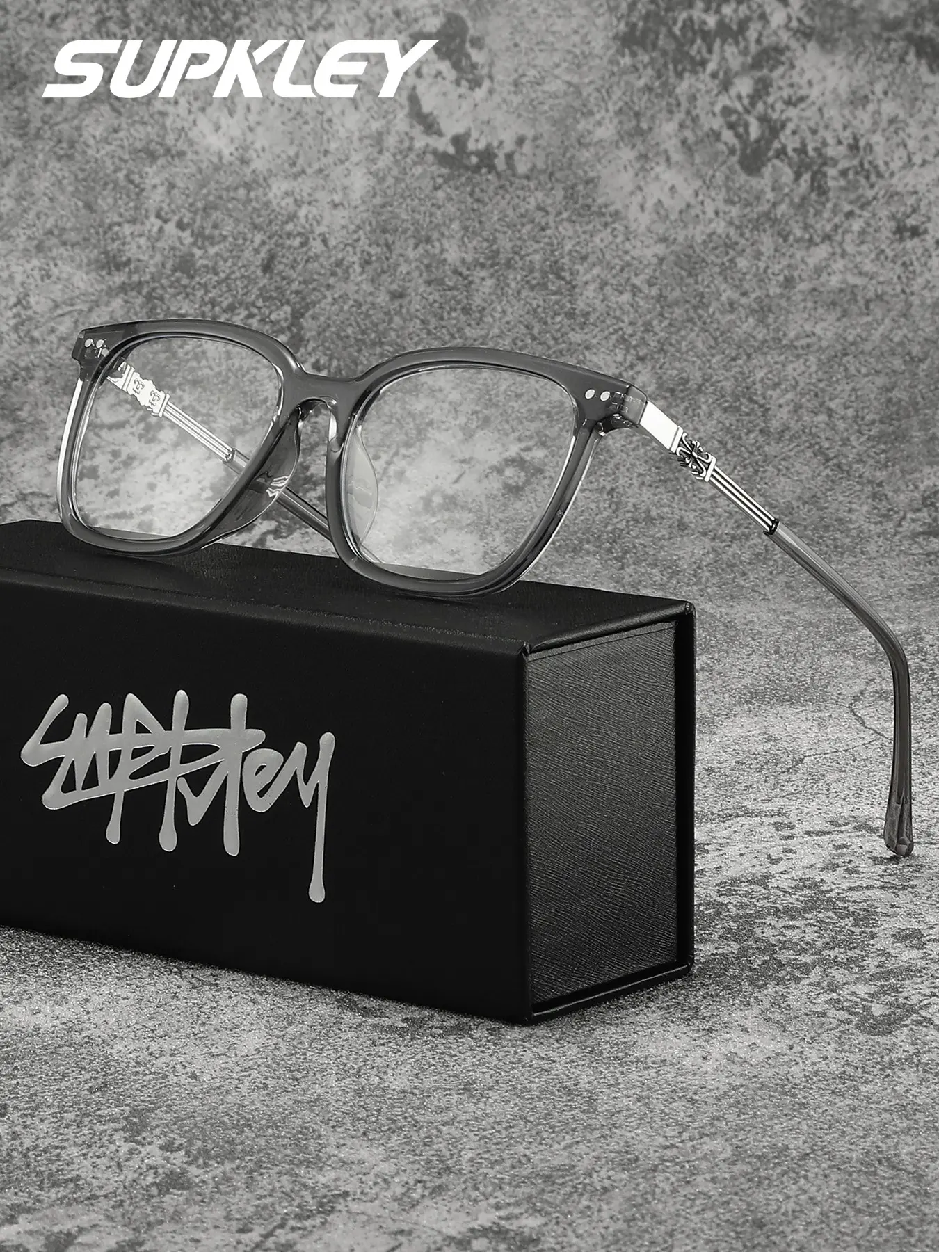 SUPKLEY Basic Anti Blue Light Glasses With Square Frame For Daily Office And Study, Computer Glasses To Reduce Blue Light