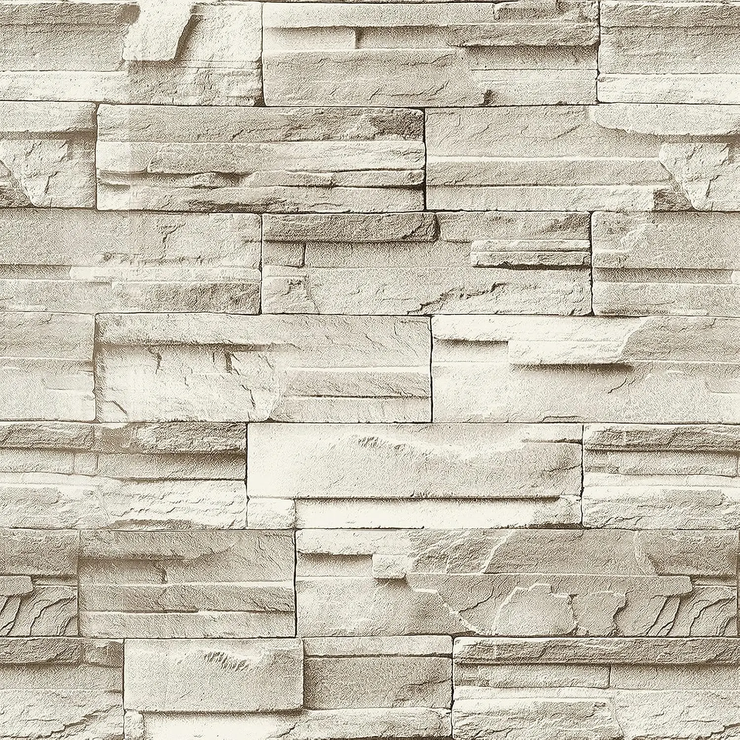 17.7”×118.1” Peel and Stick Faux Stone Brick Wallpaper Removable Vinyl Contact Paper Decorative Backsplash for Kitchen Bathroom Wall Decoration