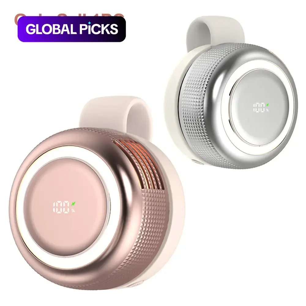 360° Rotatable Clip Fan, 2000 mAh Rechargeable Adjustable Turbo Mini Fan, High-Wind Low-Power-Consumption Blades, 3-Gear Night Light, Digital Screen, Memory Silicone Clip, Desktop/Waist/Backpack-Mount Portable Fan #GLOBAL PICKS
