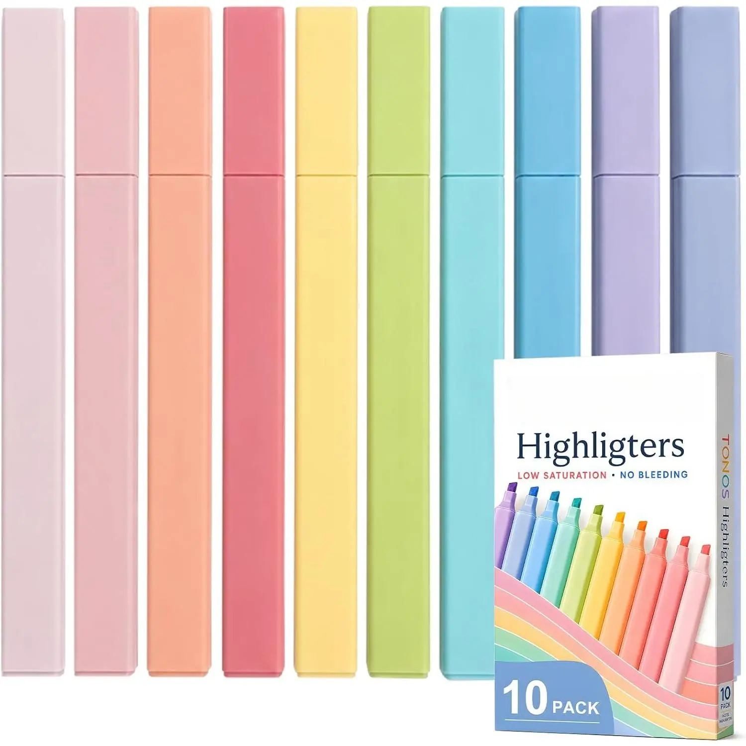 Highlighters  Colors, 10 Pack  Highlighters No Bleed | Pastel Highlighters with Chisel Tip, Highlighter Pens for Journaling  Study School Notes Planner Office Supplies