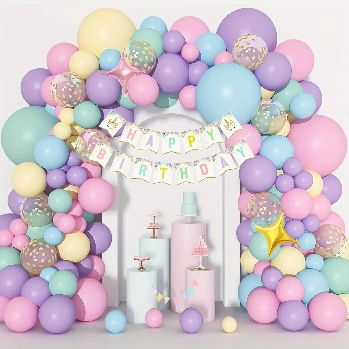 102pcs Colorful Balloon Set Marca Pink Blue Yellow Party Birthday Party Decoration Wedding Supplies Baby Shower