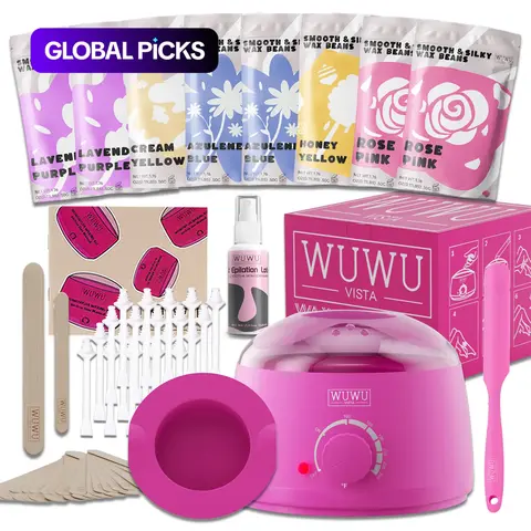 Waxing Kit for Women, Professional Wax Warmer Machine & & Tools, Home Complete Waxing Kit, Facial Hair Removal Waxing Kit for Face, Body, Bikini, Sensitive Skin, Waxing Kit Set, Waxing Supplies #GLOBAL PICKS