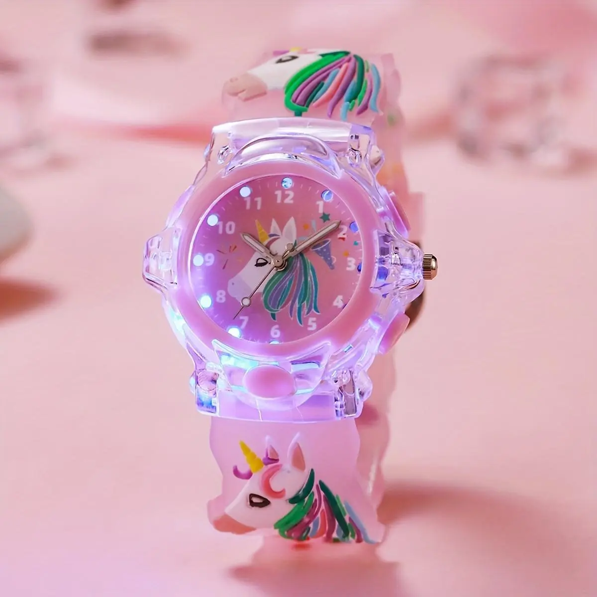 Fashionable Casual Unicorn Silicone Watch For, Quartz Movement