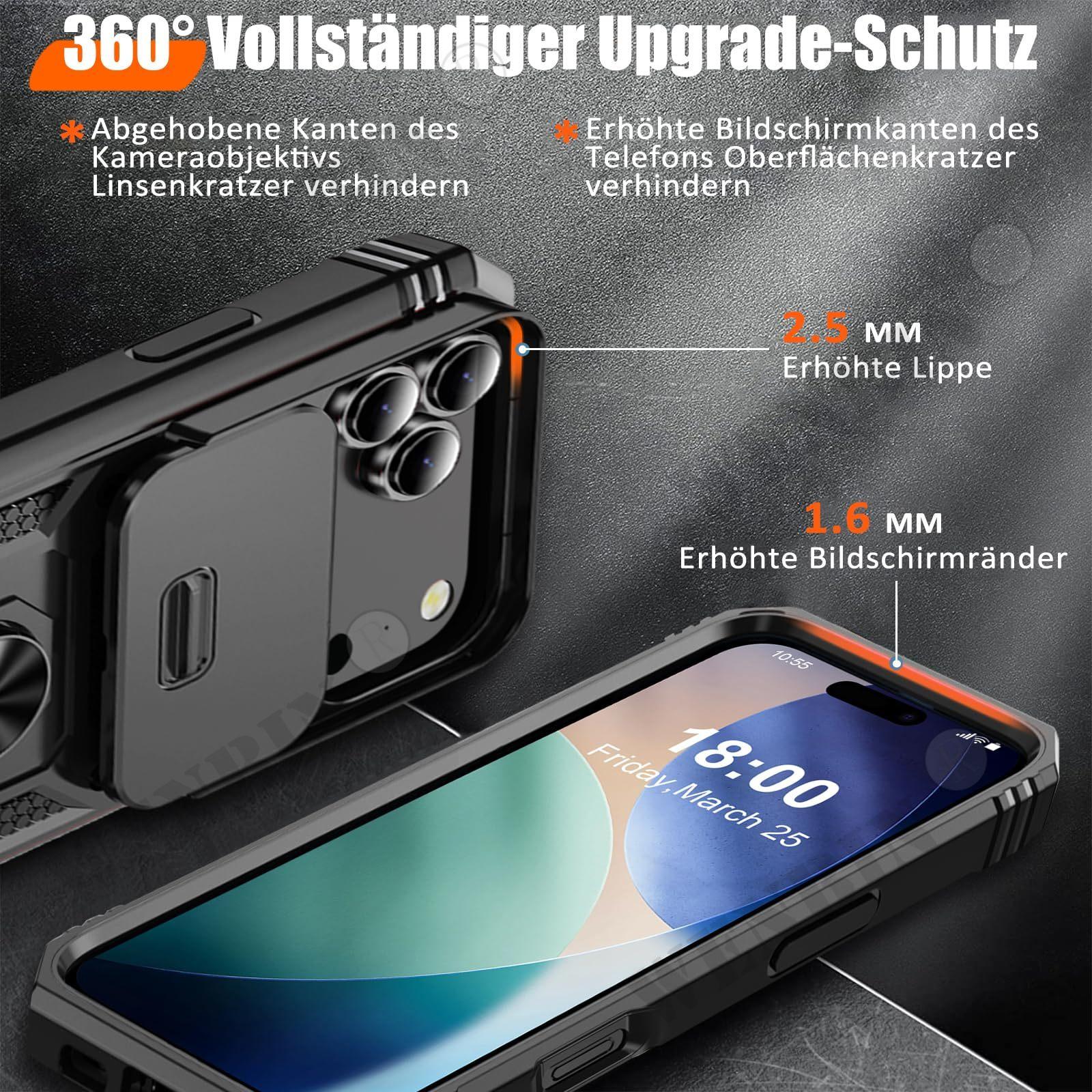 Case For iPhone 17 Pro Max 16 15 14 13 12 11 Pro Max Mini Plus 17e 16e Heavy Duty with Camera 360 Degree Kickstand Cover