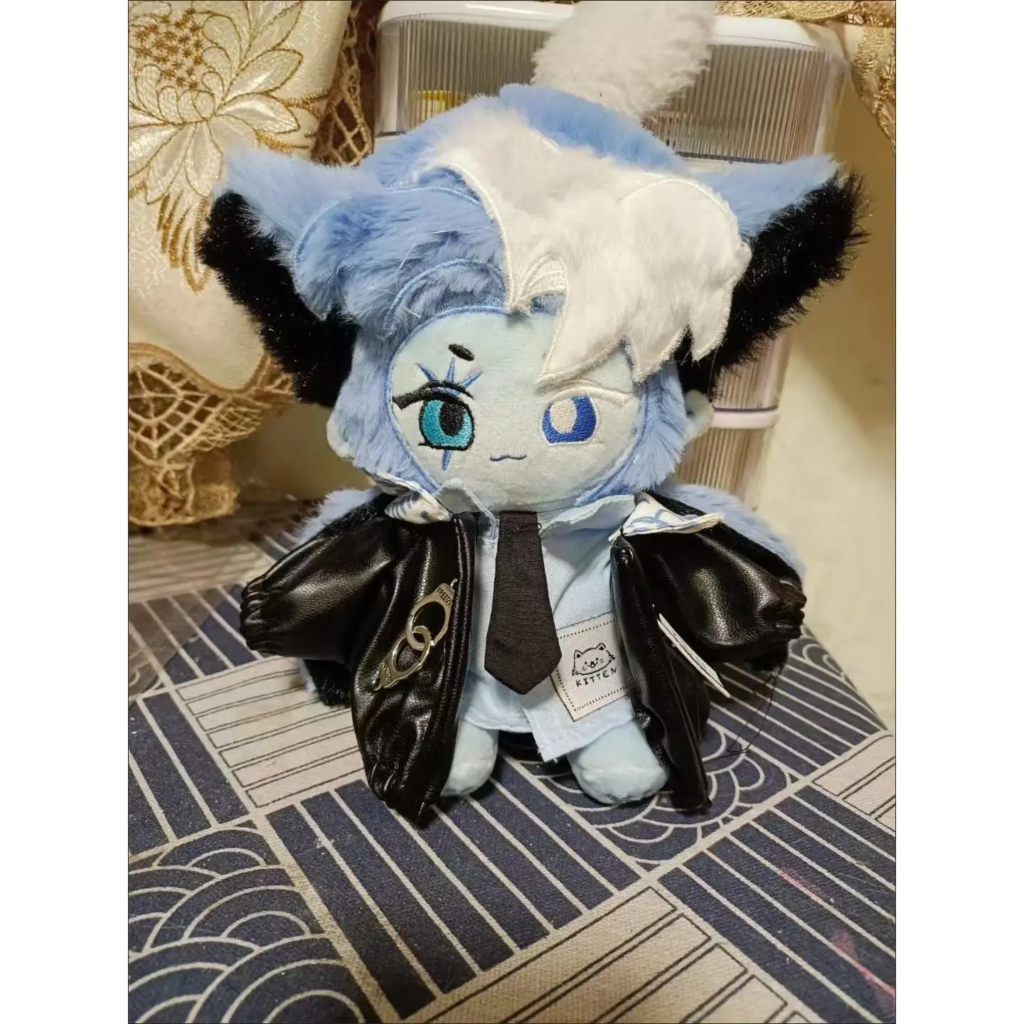 20cm Cookie Run: Kingdom Shadow Milk Cookie Stuffed Plush Doll, Soft Cotton Cloth Blush Toy with Iron Feature, Kid Gift for Dress-Up