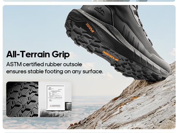 【Wide Fit】NORTIV 8 Men's Tactical Hiking Boot Lightweight Cushion Sole Boots for Work All Day Side Zipper Motorcycle Combat Military Boot Arch Support 8 Inches Terrascope Trekking Camping Shoes