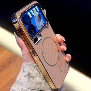 Luxury Carbon Fiber Texture For Magsafe Case For Xiaomi 17 Pro Max 15 Ultra 15T 14 14T 13 13T Pro Magnetic Wireless Charge Cover