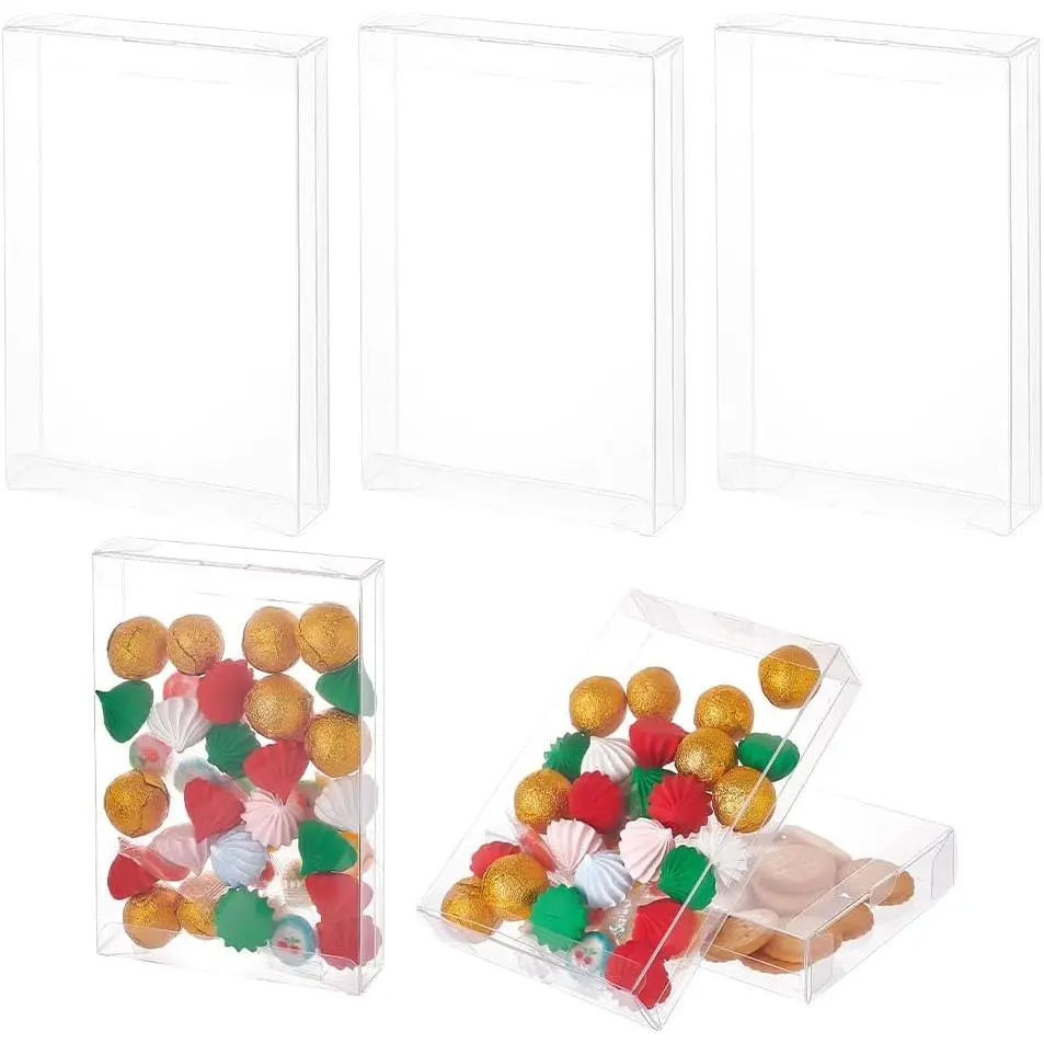 10 count Clear  Boxes 6.8x4.7x1.2inch Rectangle PVC Wedding Party Favour Boxes for Candy , Present Contains, Festival  Packaging