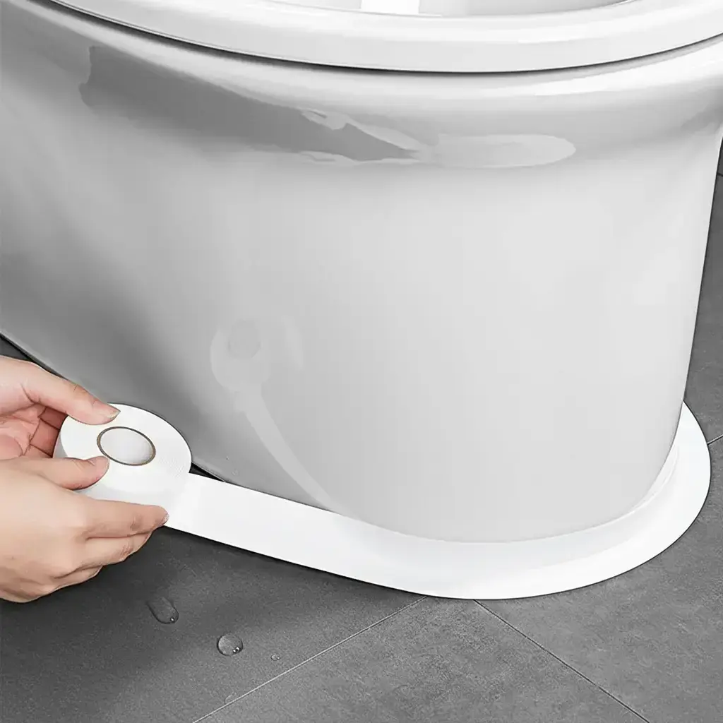Toilet Sealing Tape, Waterproof Self Adhesive Toilet Sealing Tape, Bathroom Toilet Sealing Strip, Shower Toilet Sealing Tape, Invisible Waterproof Sealant, Waterproof Bond Seal, Bathroom Seals, Leak Proof Seal